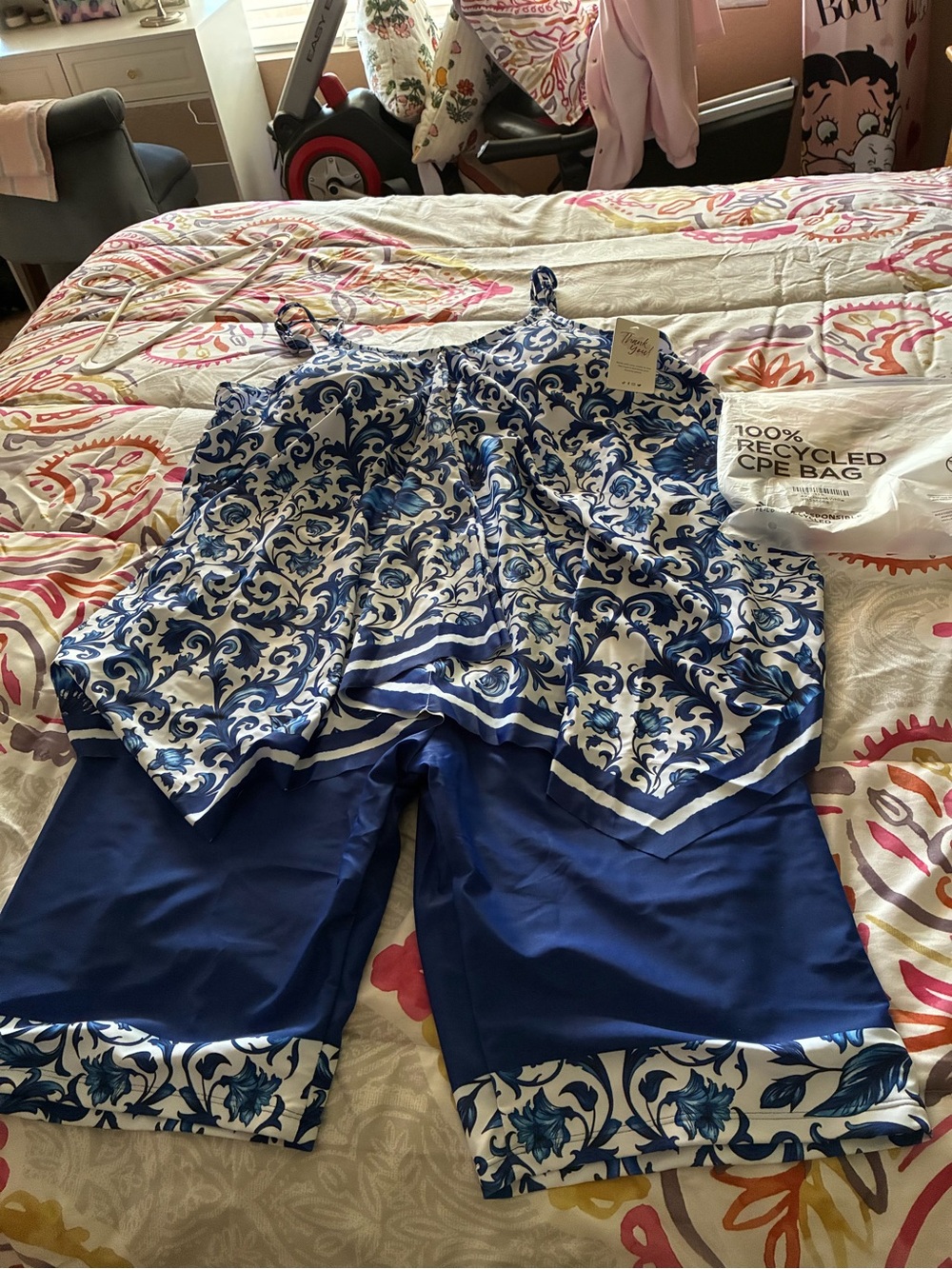 Blue and White Printed swimwear - Picture 1 of 1